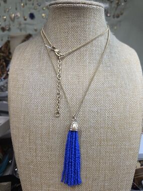 J.Crew Factory Beaded Tassel Pendant Necklace (Item F7280) New Without Tags